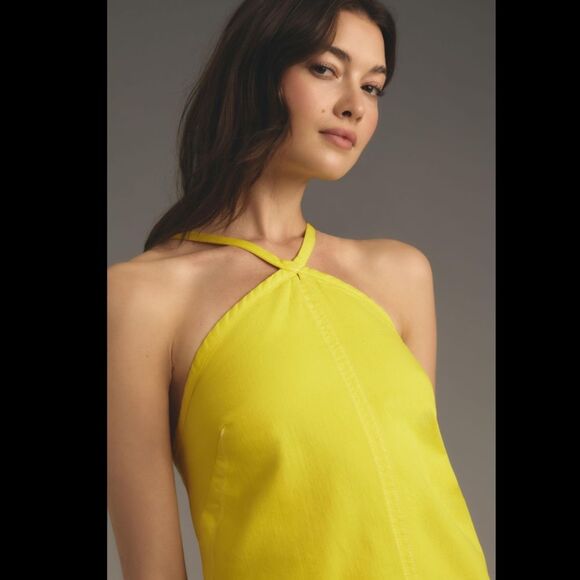 Anthropologie The Judie Halter Denim Swing Mini Dress - Picture 2 of 4